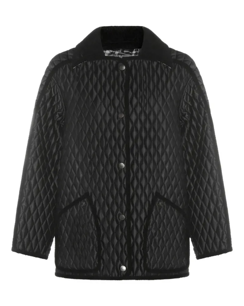 Burberry Quilted corduroy trim jacket - Schwarz Schwarz