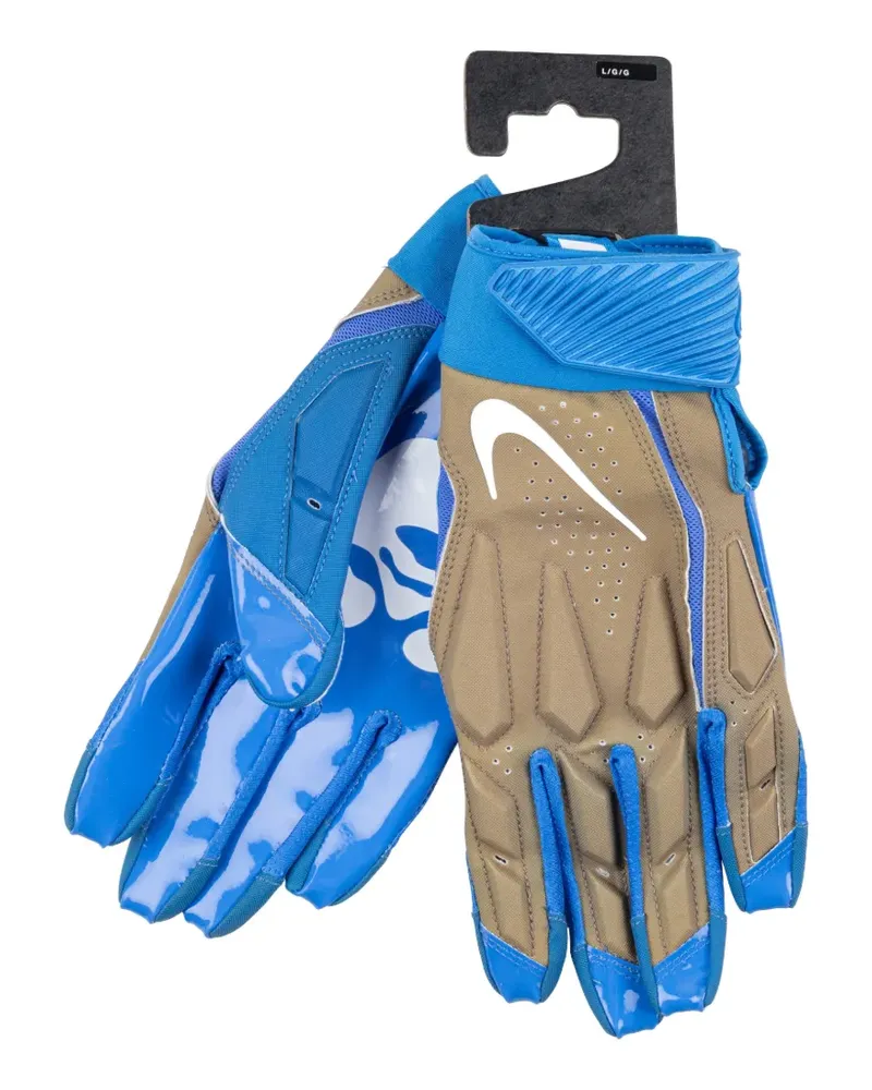 Nike x Off White wattierte D-Tackle Elite Fußball-Handschuhe - Blau Blau