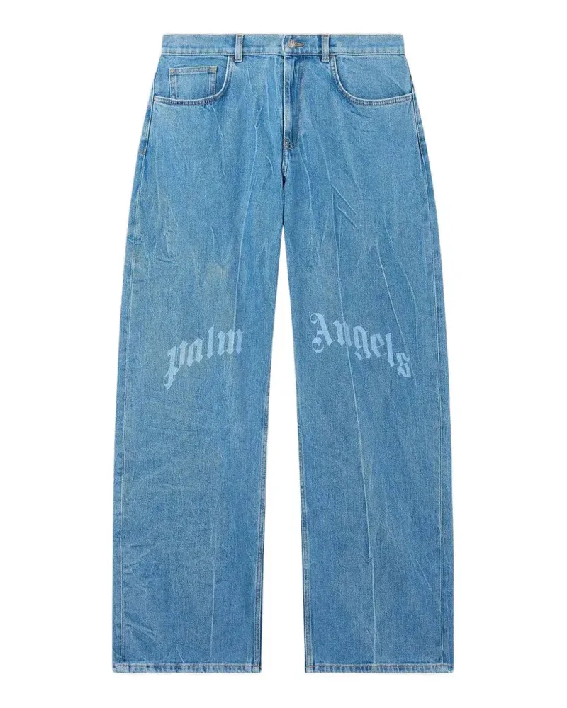 Palm Angels Jeans mit Logo-Print - Blau Blau
