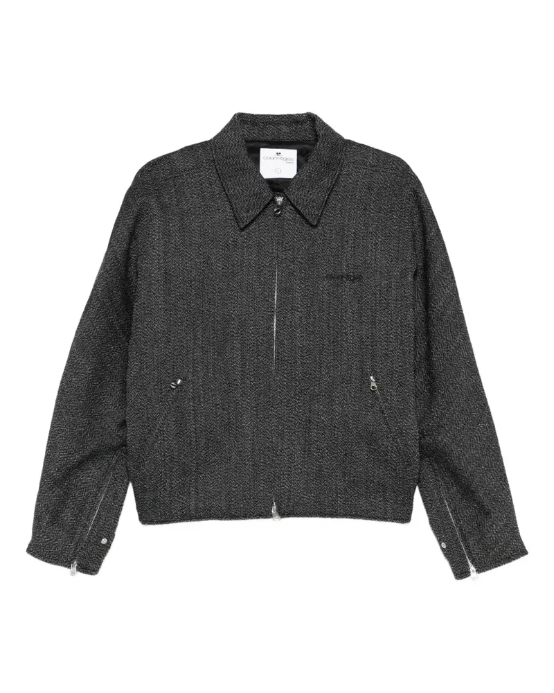 Courrèges embroidered bomber jacket - Grau Grau