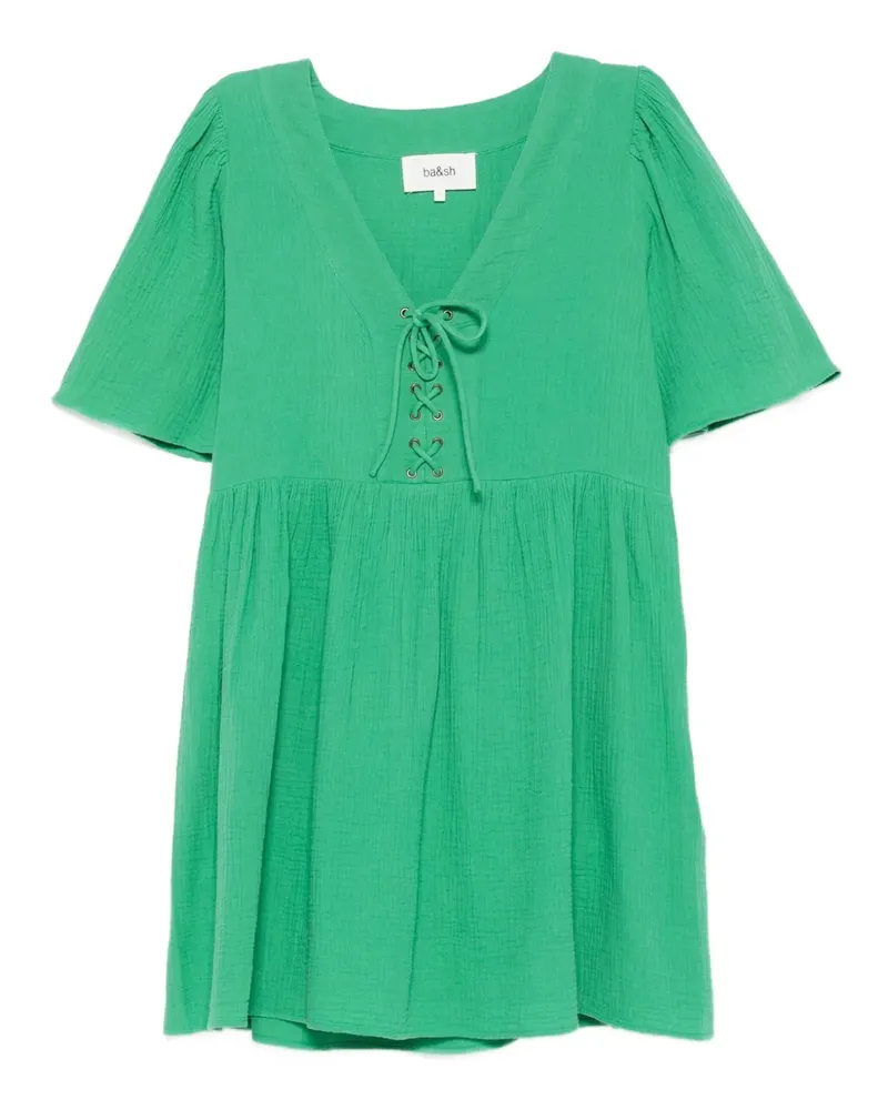 ba&sh Minikleid mit Schnürung - Grün Grün