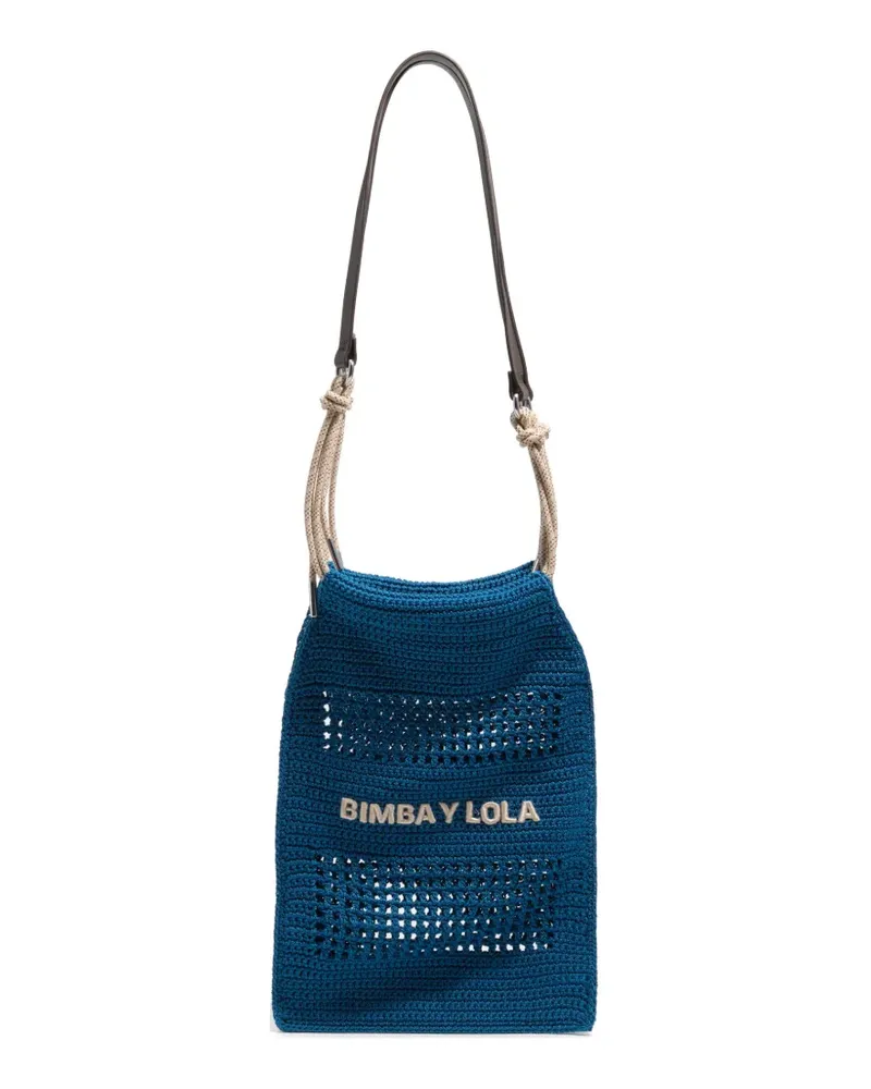 BIMBA Y LOLA crochet-knit shoulder bag - Blau Blau