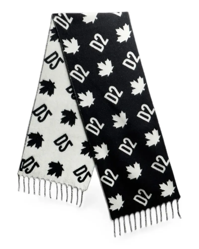 Dsquared2 D2 Monogram Schal - Schwarz Schwarz