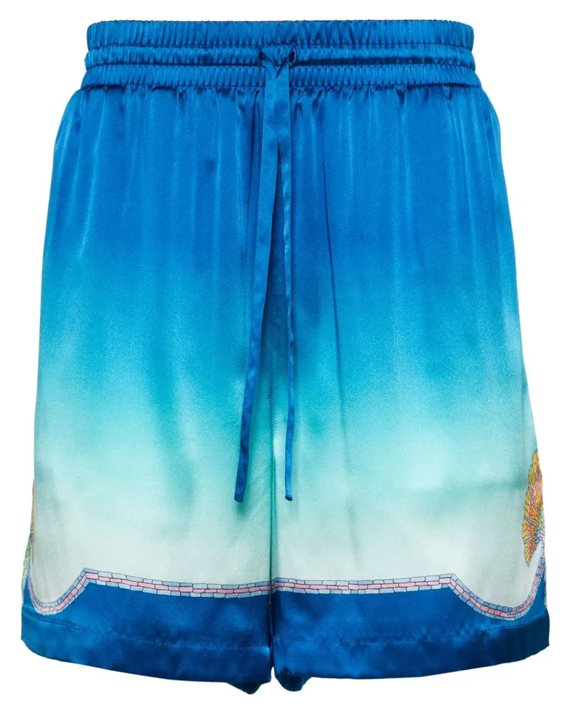 Casablanca Paris Coquillage Colore Seidenshorts - Blau Blau