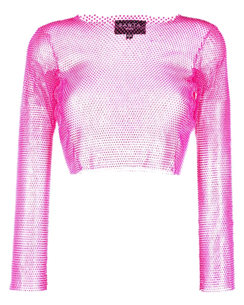 SANTA Brands Cropped-Oberteil mit Strass - Rosa Rosa