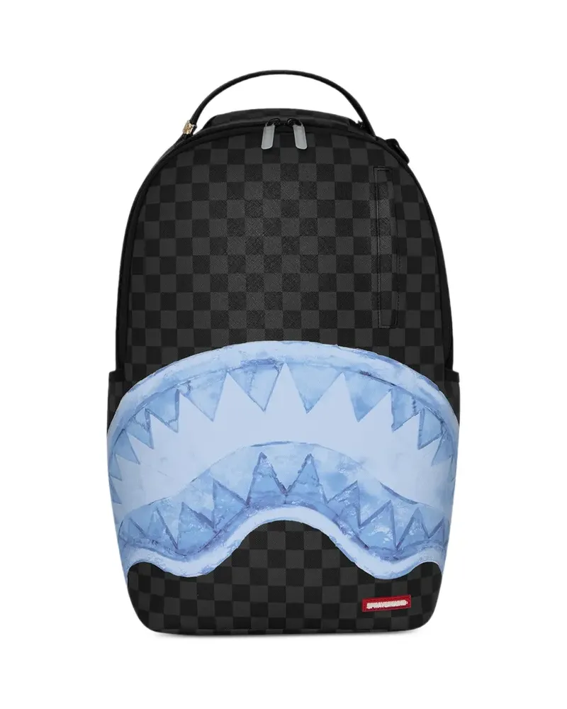 Sprayground Karierter Shark Mouth Rucksack - Schwarz Schwarz