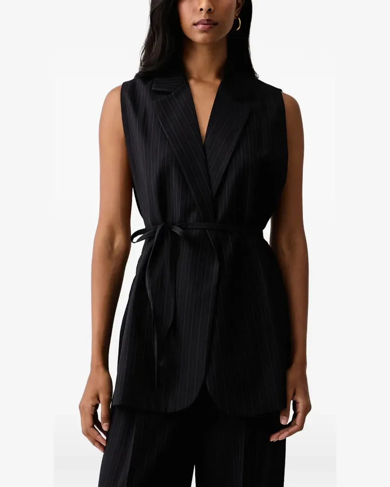 VICOLO pinstripe-pattern sleeveless top - Schwarz Schwarz