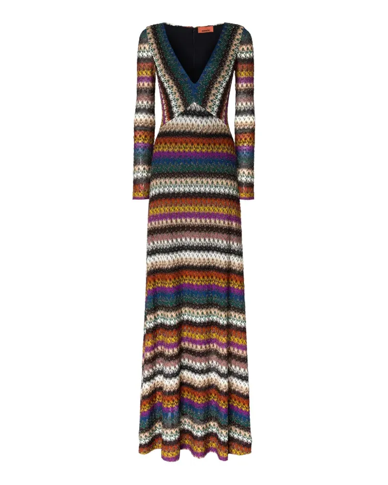 Missoni V-neck patterned maxi dress - Braun Braun
