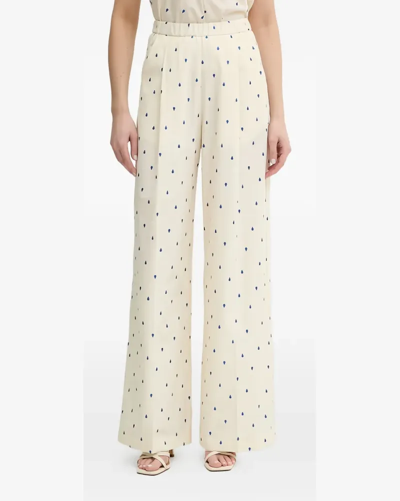 forte_forte teardrop-print trousers - Nude Nude