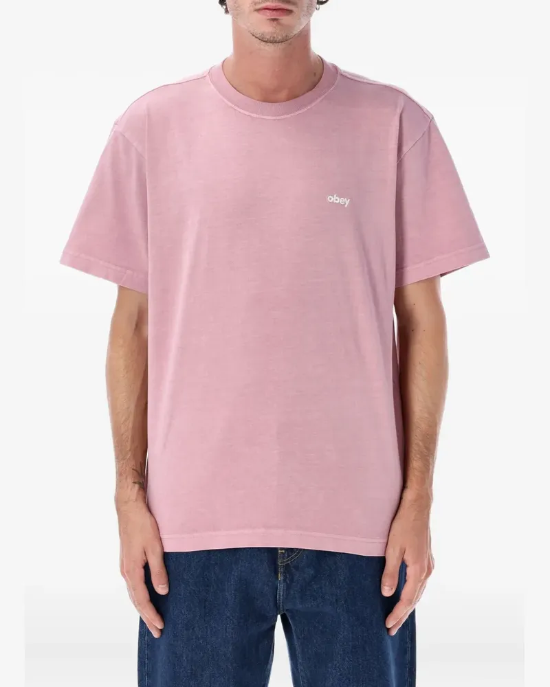 Obey T-Shirt mit Logo - Rosa Rosa