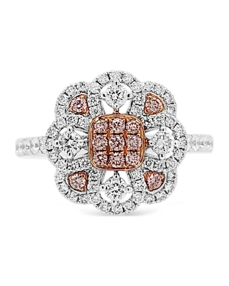 HYT Jewelry 18kt Weißgold- und Platinring mit Diamanten - Silber Silber
