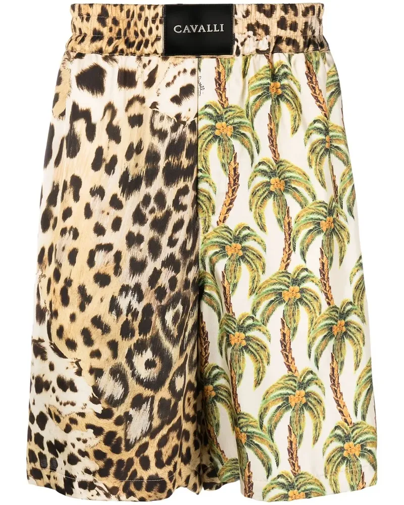 Roberto Cavalli Weite Shorts mit Print - Nude Nude