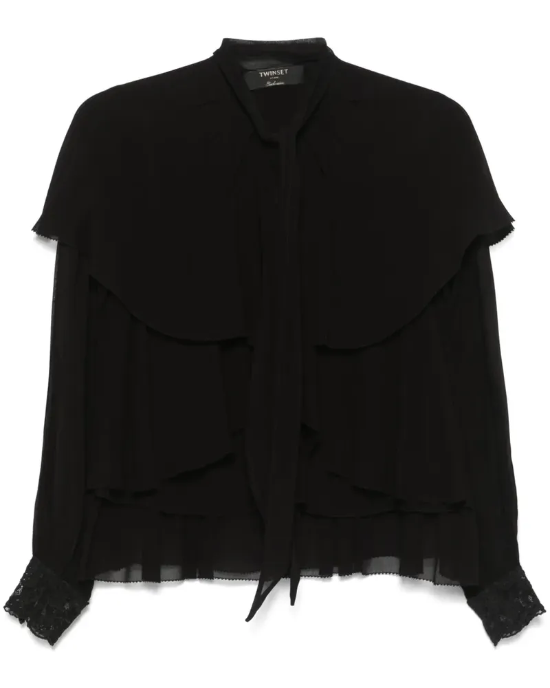 Twin-Set Bluse aus Krepp - Schwarz Schwarz