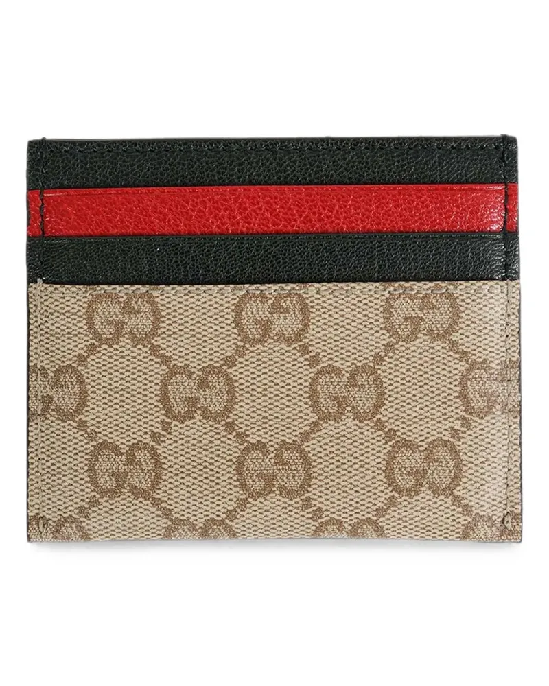 Gucci GG Supreme Kartenetui mit Lederbesatz - Nude Nude