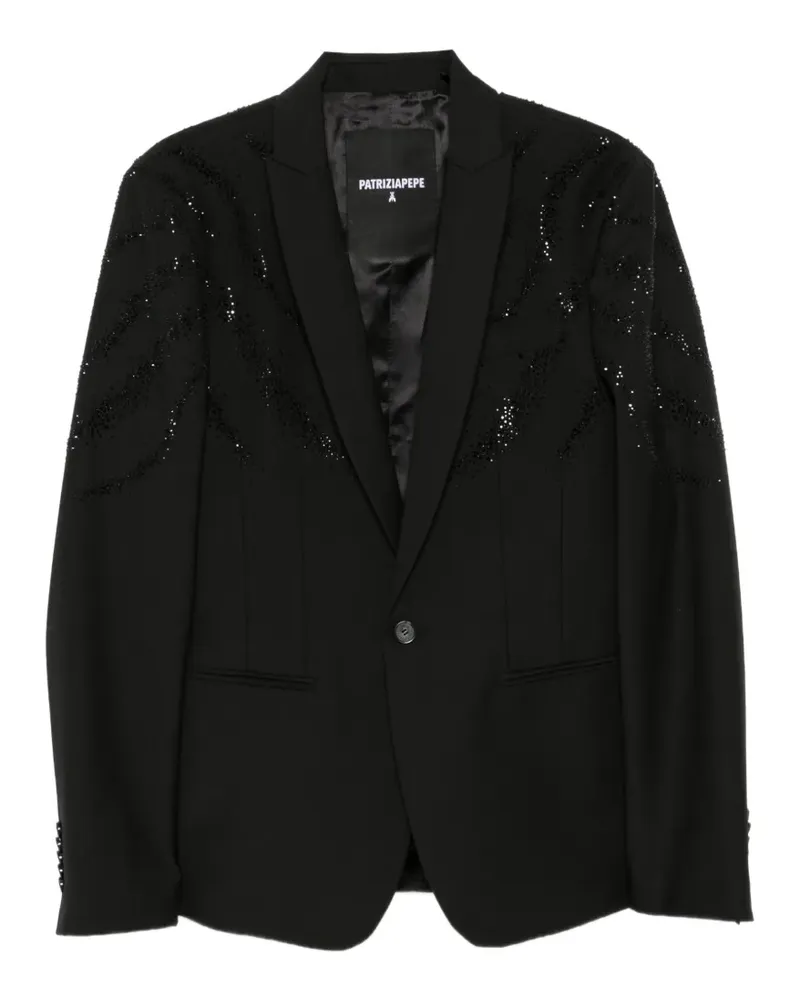 Patrizia Pepe rhinestone-embellished slim-fit blazer - Schwarz Schwarz