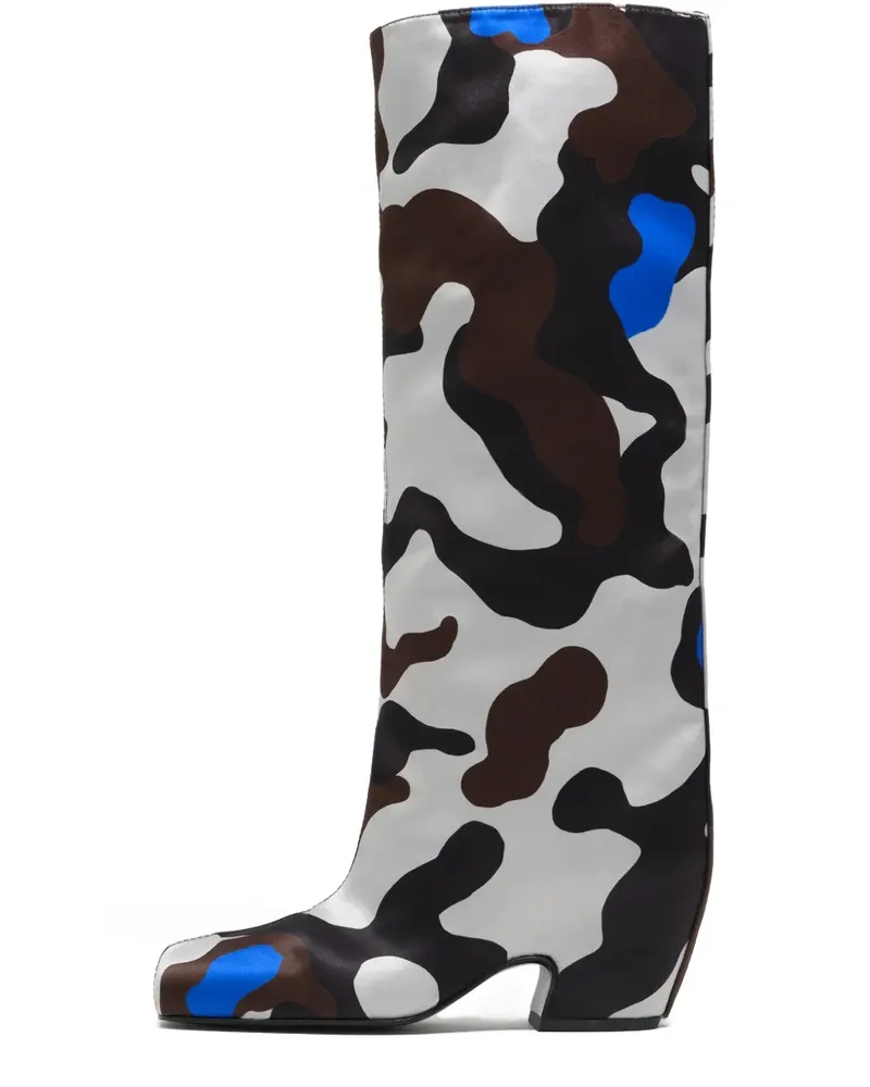 BIMBA Y LOLA Kniehohe Stiefel mit Camouflage-Print 55mm - Gelb Gelb