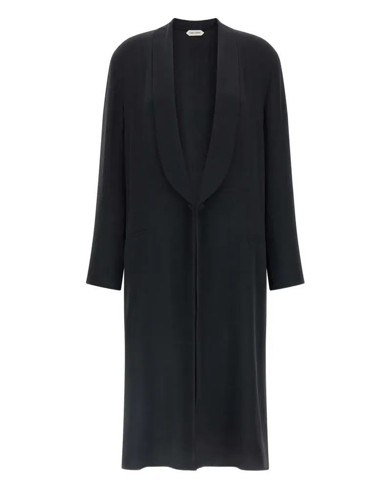 Alberta Ferretti Georgette-Seidenmantel mit Schalkragen - Schwarz Schwarz