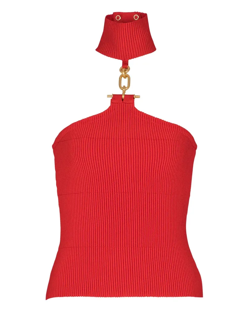 Balmain Verziertes Oberteil - Rot Rot