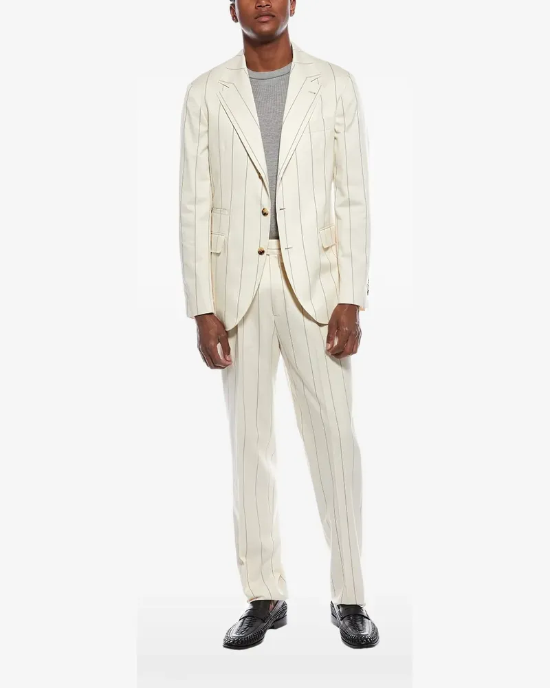 Brunello Cucinelli pinstripe tailored suit - Nude Nude