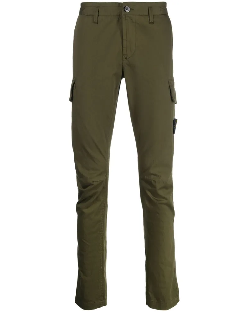 Stone Island Hose mit Kompass-Patch - Grün Grün