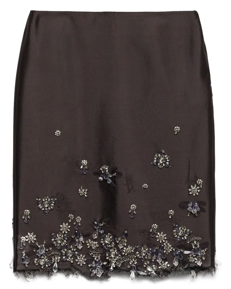 Prada Bestickter Midirock - Grau Grau
