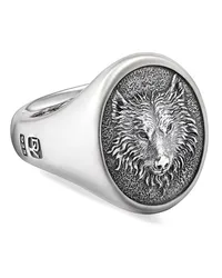 David Yurman Petrvs Wolf Siegelring aus Sterlingsilber Silber