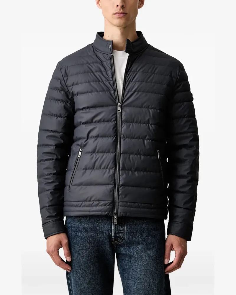 Guess Gesteppte Jacke mit Logo-Patch - Blau Blau