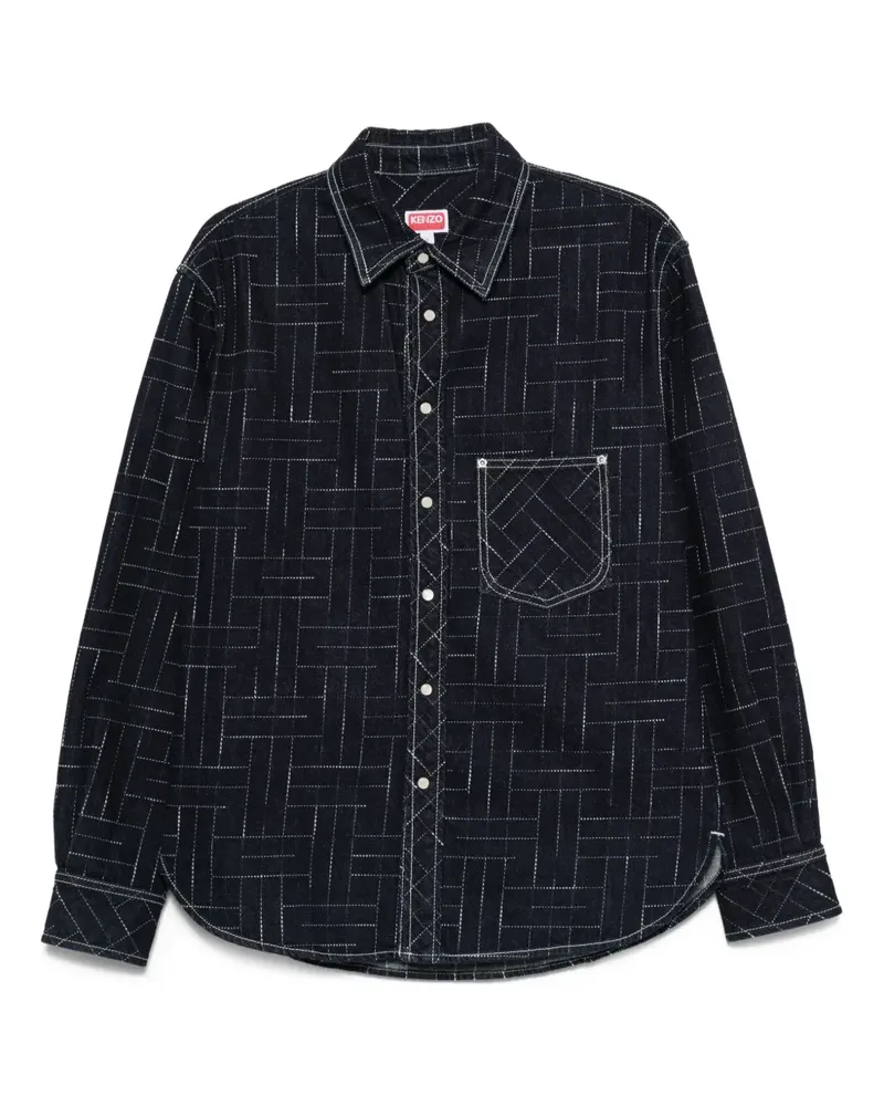Kenzo Geometrisch gemustertes Hemd - Blau Blau