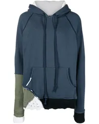 Greg Lauren Hoodie im Patchwork-Look Blau