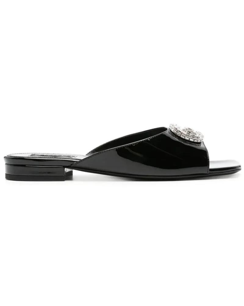 Gucci Pantoletten mit Doppel-T - Schwarz Schwarz