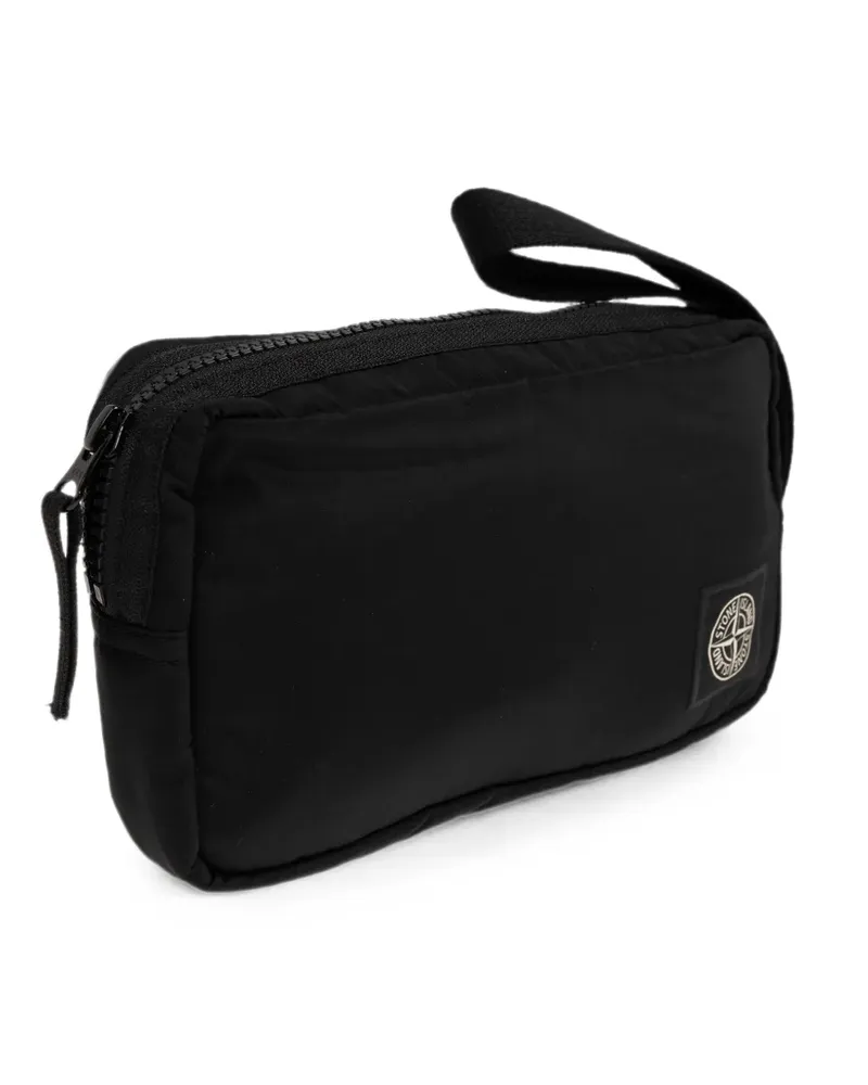 Stone Island logo-patch wristlet tote bag - Schwarz Schwarz