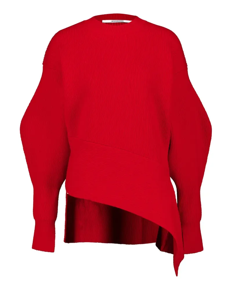 Givenchy asymmetric-hem ribbed-knit sweater - Rot Rot