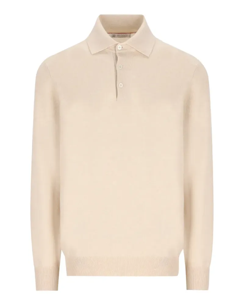 Brunello Cucinelli cashmere button-placket sweater - Nude Nude