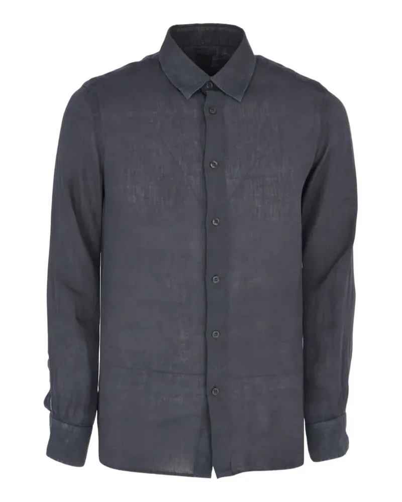 120% Lino long-sleeve contemporary fit shirt - Grau Grau