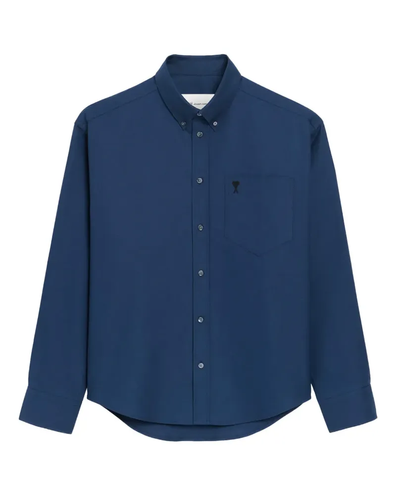 AMI Paris Hemd mit Logo-Stickerei - Blau Blau