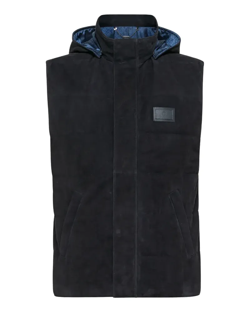 Billionaire logo-patch hooded gilet - Blau Blau