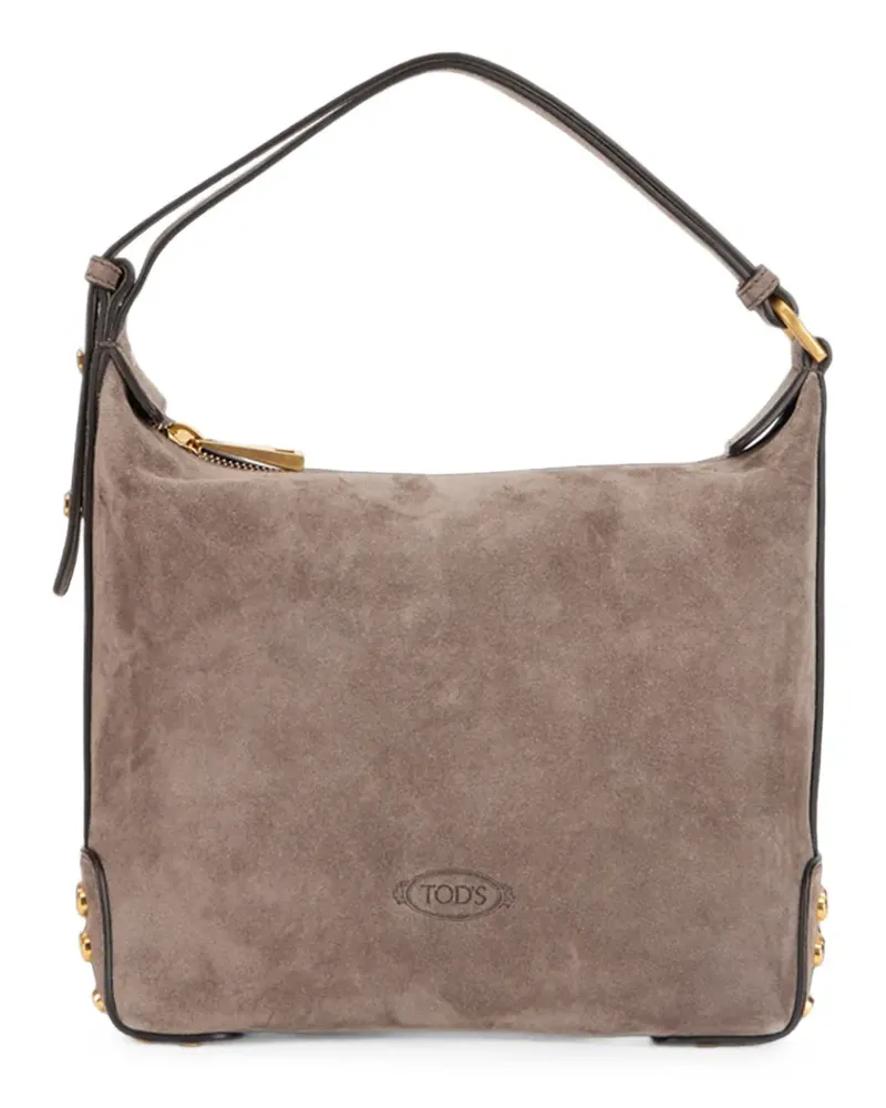 TOD'S Mini-Tasche aus Wildleder mit Metallpunkten - Grau Grau
