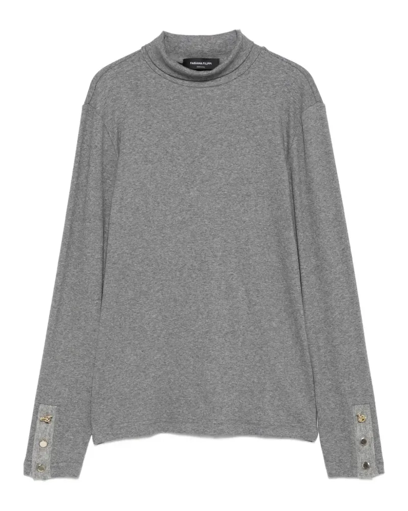 Fabiana Filippi button-cuff roll-neck T-shirt - Grau Grau