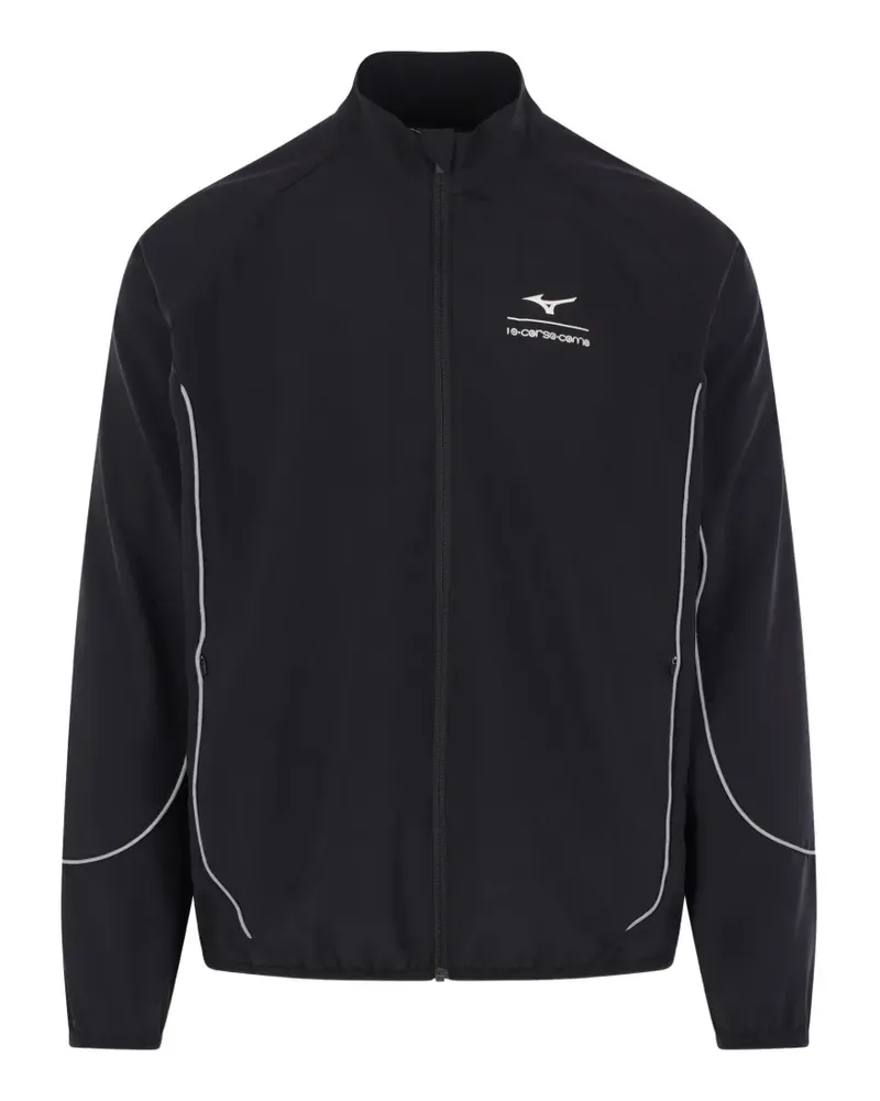 Mizuno reflective piping zip track jacket - Schwarz Schwarz