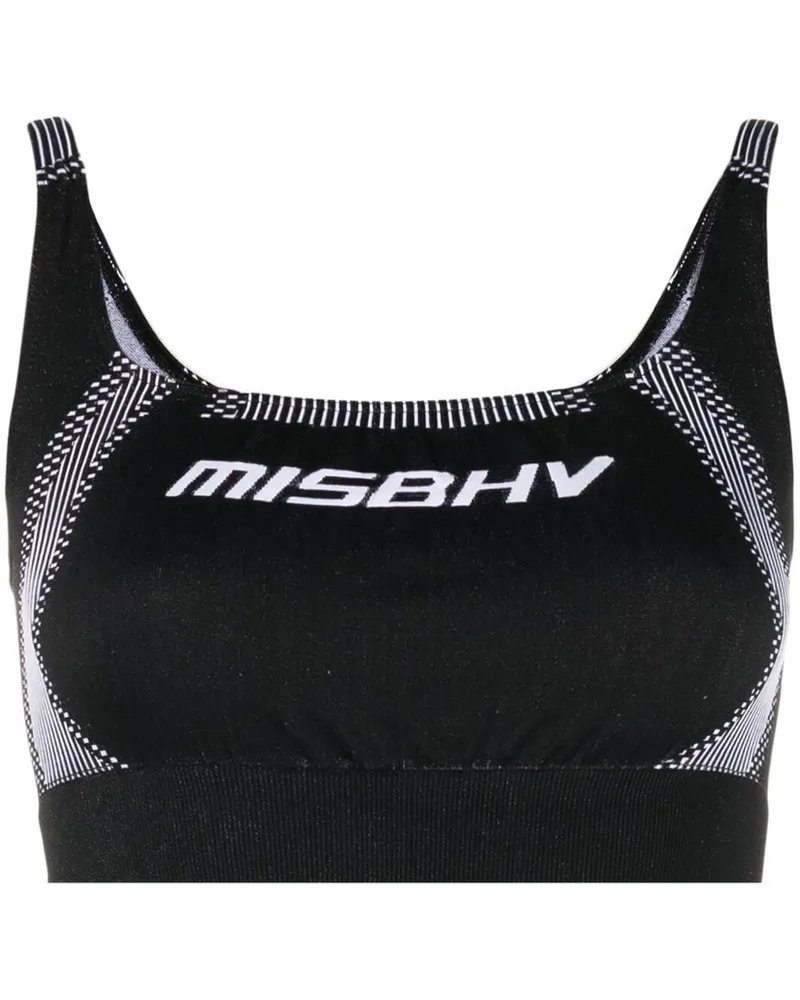 MISBHV Cropped-Top mit Logo-Print Schwarz