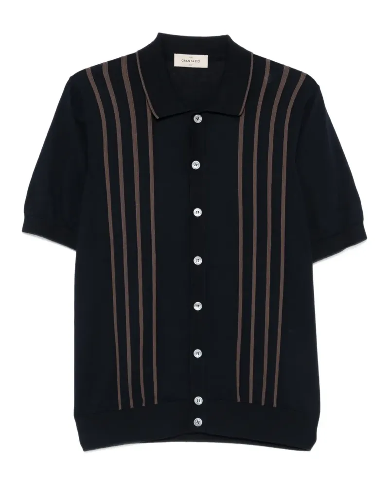 Gran Sasso vertical-stripe short-sleeve shirt - Blau Blau