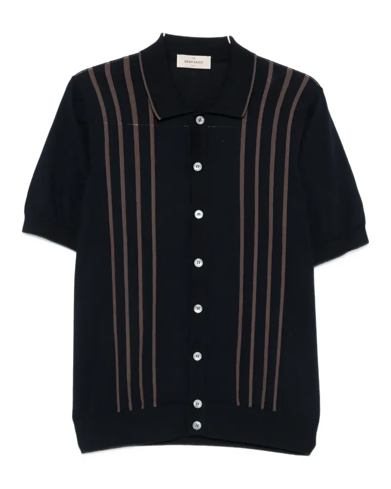 Gran Sasso vertical-stripe short-sleeve shirt - Blau Blau