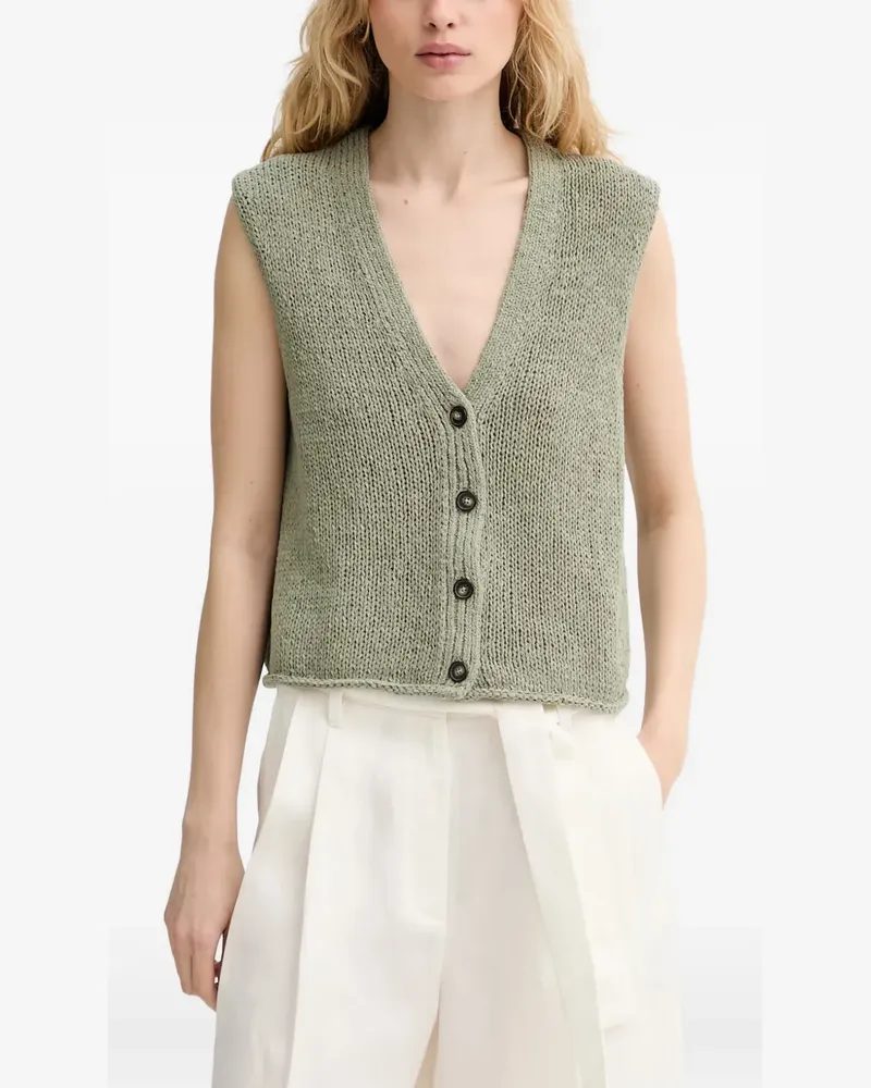 Marc O'Polo Gestrickte Weste mit Knopfleiste - Grün Grün