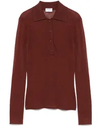 Filippa K Gestricktes Poloshirt Rot