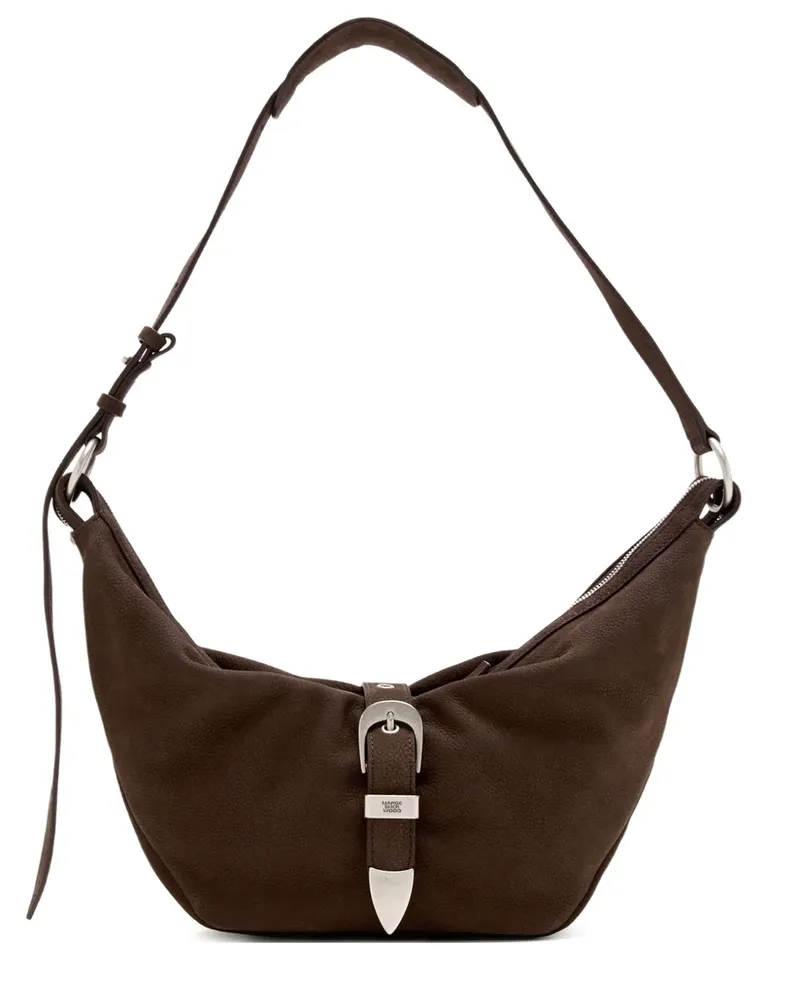 Marge Sherwood Crescent Schultertasche mit Schnallenverschluss - Braun Braun