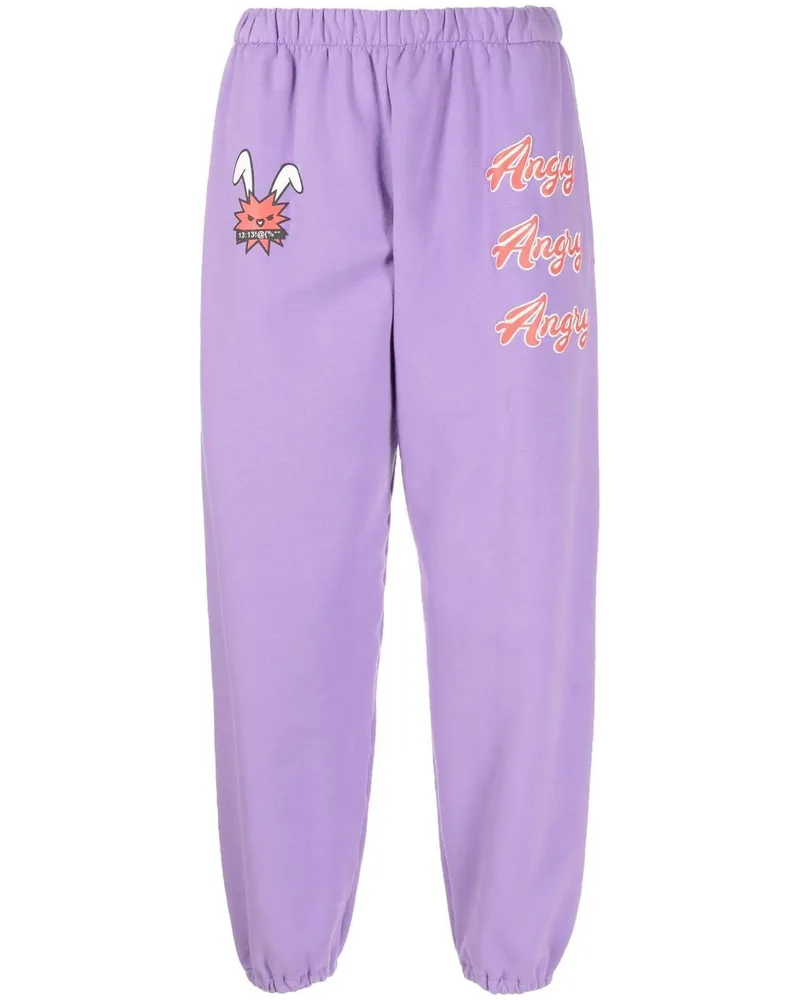 Natasha Zinko Jogginghose mit "Angry"-Print - Violett Violett