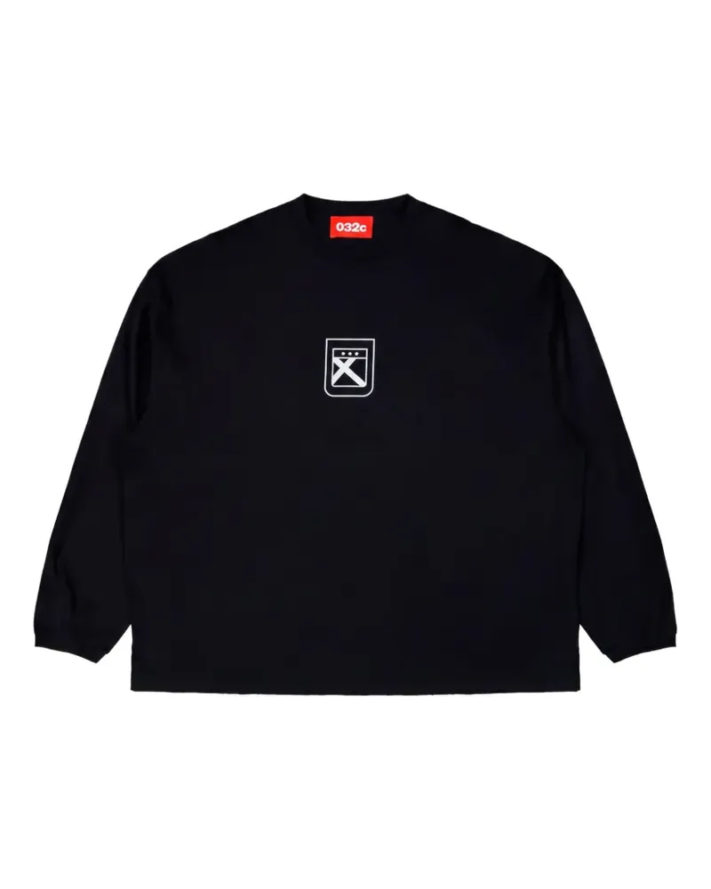 032c Fainting Cross Pullover mit grafischem Print - Schwarz Schwarz