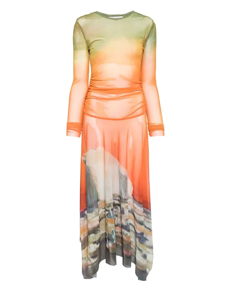Monse Mesh-Midikleid mit Zipfelsaum - Orange Orange
