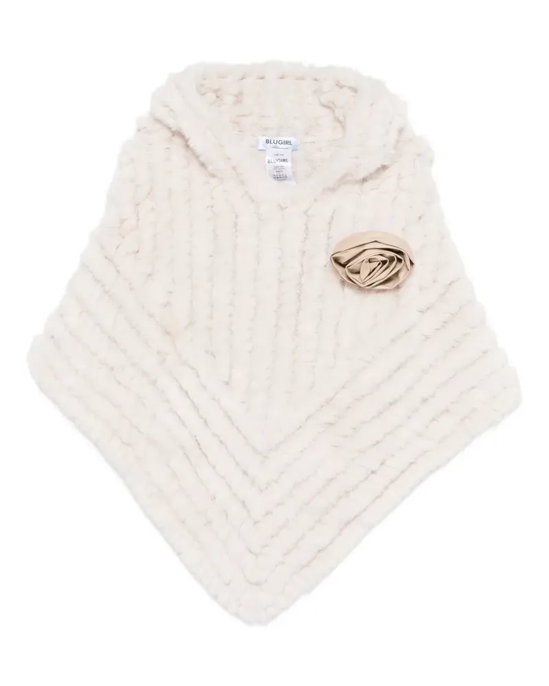 Blumarine flower-detailing poncho - Weiß Weiß