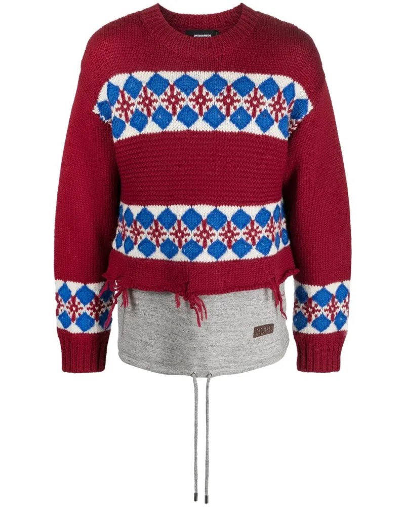 Dsquared2 Pullover im Distressed-Look - Rot Rot